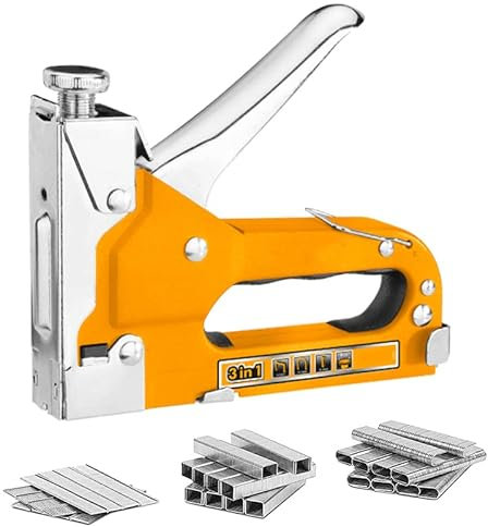 Virsus Graffatrice Manuale 3 in 1 Multifunzione 1405, sparapunti in Acciaio 200 graffette + 200 graffette a arco + 200 chiodini, ideale per fissaggio, lavorazione legno, mobili, tappezzeria, fai da te