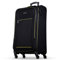 NOWI Sevilla Weichschalen Trolley XL – Großer Stoff Koffer 76L mit 4 Doppelrollen & Zahlenschloss | XXL Reisekoffer für Damen & Herren (Schwarz-Limette, XL)