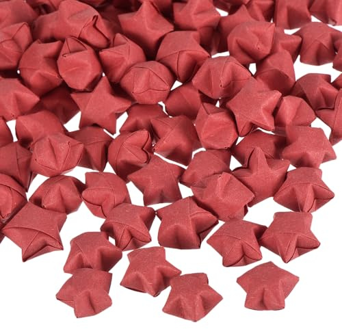 QUARKZMAN 136pz Stelle Fortunate Origami Preconfezionate Carta Rossa per Miglior Augurio Festa di Natale Matrimonio San Valentino Regalo per Amiche
