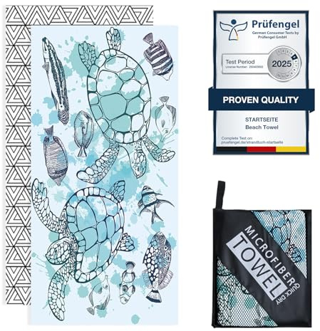 Startseite 200 x 90 cm Microfibre Towel - Large Size Quick Drying Microfibre Beach Towels for adults, Sand-Free, Absorbentextra large Beach Towels for adults - Includes Storage Bag (Caviar)