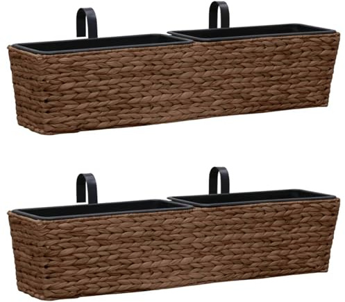 Rantry Jardinera 2 piezas jacinto de agua marrón maceta césped y jardinería Model45581