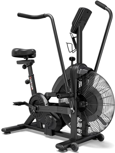 Eryntix Dual Resistance Air Bike, Magnetic & Air Fan Bike with APP Connection, ISCC PLUS Certified, Dual-Action Handlebars for Home Gym HIIT Cardio Full Body Workout (350LBS Capacity) (Carbon Black)