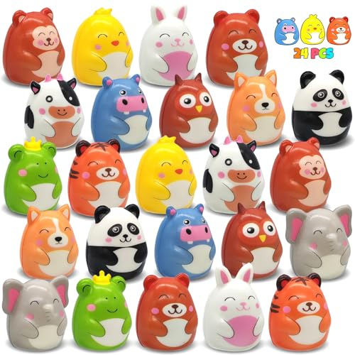 24 pezzi Squishies Giocattoli per Bambini Anti Stress Fidget Squishy, Goodie Bags Fillers per Compleanno Bambini Bomboniere
