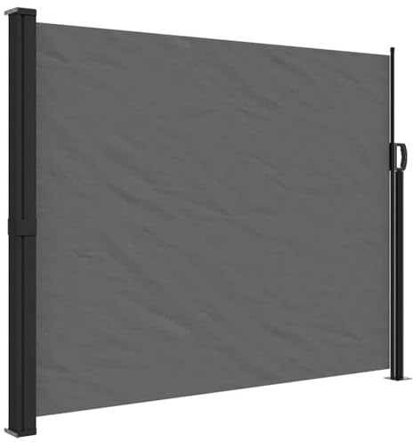 Tenda da sole laterale retrattile, schermo privacy per balcone e giardino 160x600 cm in poliestere con rivestimento PU, pannello divisorio patio e veranda, tenda parasole avvolgibile per terrazzo e co