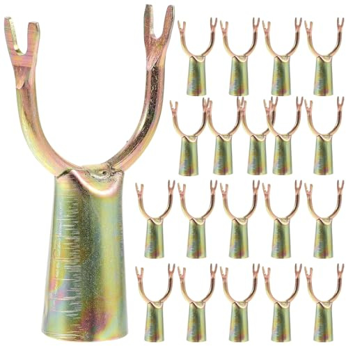 PRETYZOOM Accessori per Stendipanni 20 Pezzi Forcelle in Metallo per Bastoni Porta Abiti da Balcone, Testa di Ricambio per Asta Porta Vestiti, Supporto Resistente per Uso Domestico
