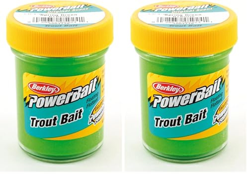 Berkley Powerbait Trout Bait Pâte appât pour truites - 50g - Fluo Orange (Lot de 2)
