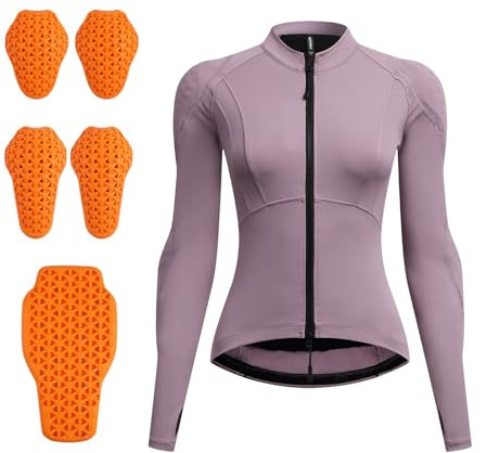 ARMAAN Giacca Moto Da Donna In Rete – Protezioni Con Certificazione CE, Giacca Protettiva Motocross Traspirante, Maglia Moto Ad Alta Visibilità,Purple-S
