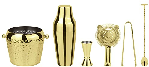 Sambonet Paderno Mixology Set Accessori da Bar, 6 Pezzi Oro