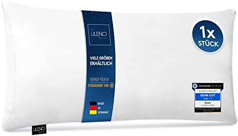 LILENO HOME Cuscino in microfibra 40 x 80 cm (imbottitura 450 g), lavabile fino a 95 gradi, con chiusura lampo, cuscino 40 x 80 cm come imbottitura per cuscino per letto – Cuscino decorativo per