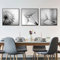 FSLEOVN Schwarz und Weiß Pusteblume Wandbild Print Bilder Druck auf Leinwand Löwenzahn Blume Poster Set 3er Kunstdruck Bild Home Decor Ohne Rahmen (Schwarz Weiß,20x20 cm x 3)