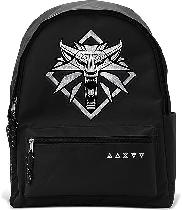 ABYSTYLE - The WITCHER Rucksack Wolfsschule, Schwarz , 42 x 32 x 14 cm