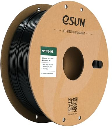 eSUN High Speed Upgraded PETG Filament 1.75mm, High Toughness 3D Printer Filament Speedy PETG for Fast Printing, 1KG Spool (2.2 LBS) 3D Printing Filament for 3D Printers, Solid Black