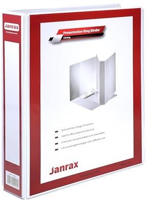 Pack of 6 A4 White 2.5 (63mm) Presentation 2D Ring Binders with Fully Customisable Covers