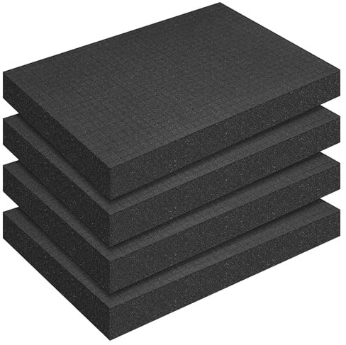 KUOGAS Lot De 4 Grilles De DéCoupe en Mousse 400 X 300 X 50 Mm - Mallette à Outils, éTui pour Appareil Photo, Mousse, Insert De BoîTier, Miniatures De Table, Outil