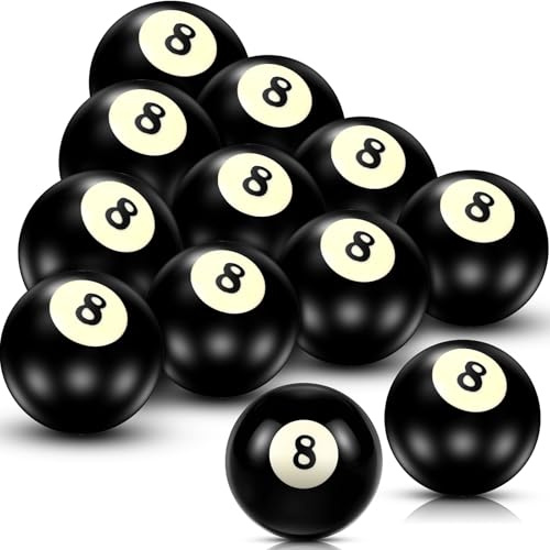 Silipull 12 Pack Billiard Replacement Eight Ball, 2-1/4 Standard Billiard Pool Cue Ball, Table Accessories for Game Room
