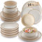 SÄNGER Rio Creme | Tafelservice 24 teilig, Steingut Geschirr Set 6 Personen, 6x Teller 6x Frühstücksteller 6x Tiefe Teller 6x Pastaschalen Geschirrset und Schale, creme | VALUE COLLECTION