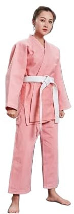 ZNTIHZ Trajes De Judo Pink Jiu Jitsu/BJJ Gi Uniformes Trajes de Judo Grappling Kimono Jiu Jitsu Gi Ropa de Artes Marciales para El Entrenamiento De Judo(L)