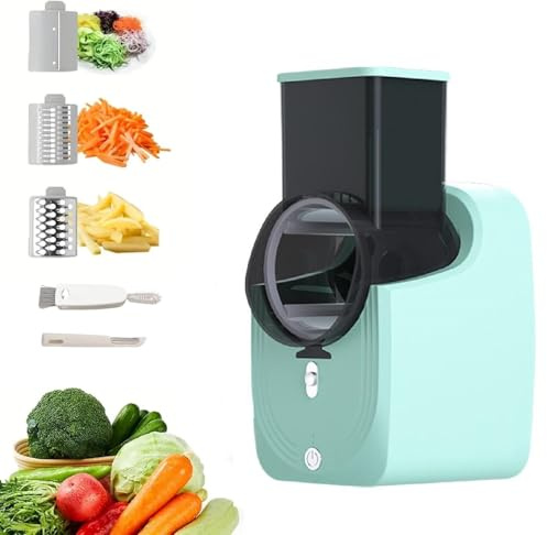 Electric Vegetable Slicer, Type-C Charging Electric Cheese Grater Salad Shooter, One-Touch Easy Control for Vegetables High Efficiency Food Dicer Kitchen Gadget Cooking Accessories Cooking Tool