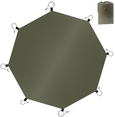 Telo di base: ingombro della tenda da 3,2 x 3,2 m, design multiuso | Tappetino da terra impermeabile in tessuto Oxford con facilità, telo portatile sotto la tenda per zaino in spalla, escursionismo, c