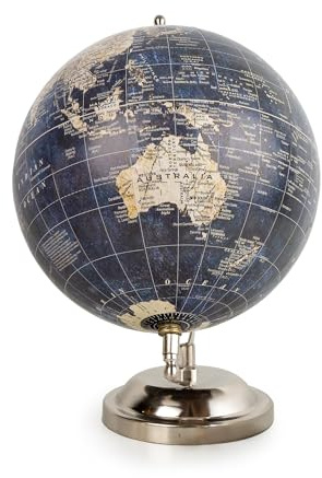 Vintage Navy Blue World Globe