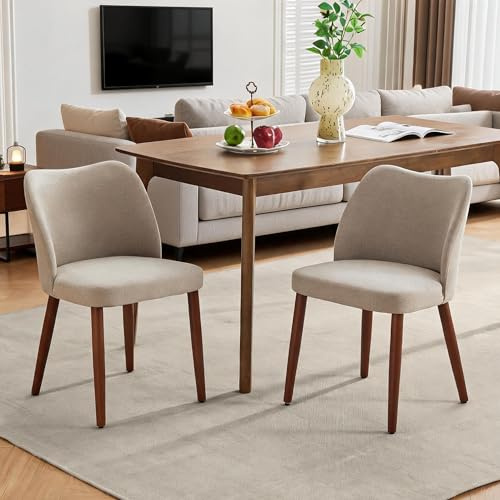 GarveeMore Dining Chairs Set of 2 Upholstered Fabric Kitchen Dining Chairs Linen Fabric