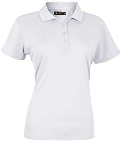 Island GREEN Womens Iglts1851 Ladies Essentials Stretch Breathable Micro Pique Golf Polo Shirt, White, 12 EU