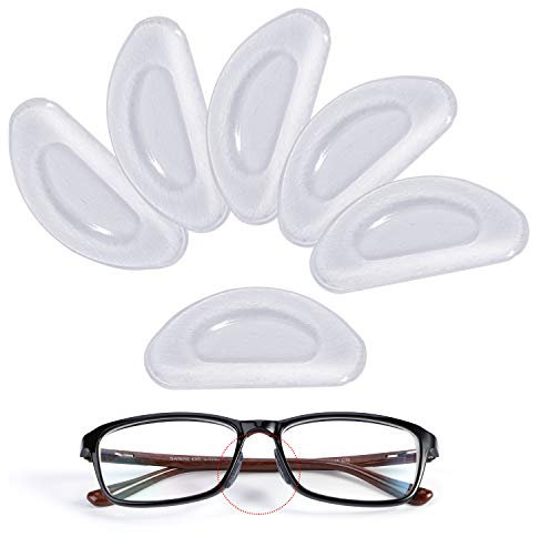 MWOOT 12 Paires Coussinets de Nez Adhésif Plaquettes de Nez en Silicone Antidérapant pour Lunettes Lunettes de Soleil Spectacles (Transparent, 2 mm)