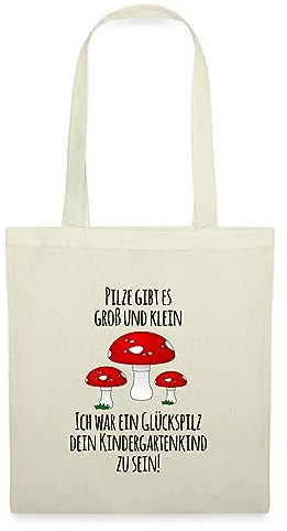 Spreadshirt Kindergarten Pilz Abschied Geschenk Erzieherin Kita Abschluss Stoffbeutel, One size, Natur