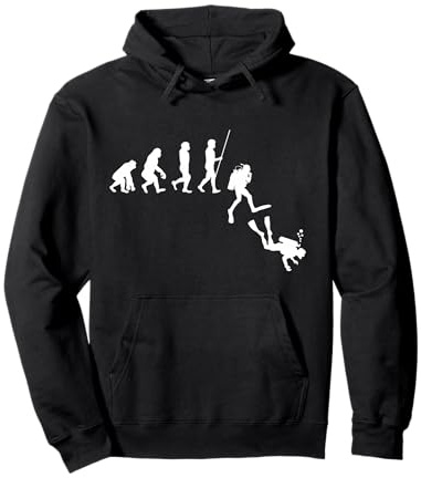 Cadeau des plongeurs Snorkelling | Evolution de la plongée | Le Développement Humain Plonger Sweat à Capuche Noir Unisex Adulte S