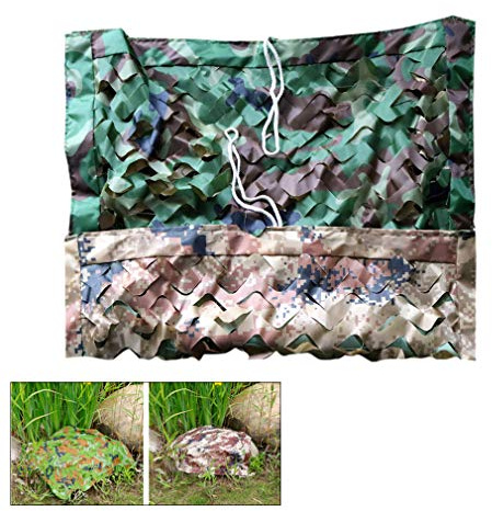 KDDEON Double Fabric Three-Tier Structure Jungle Desert Camo Netting,Camping Military Shooting Hunting Cover Decoration Camouflage Netting,Garden Tree Stands Fence Shade Net (4x4m/13.1x13.1ft)