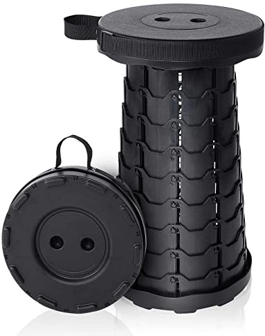 Sgabello pieghevole telescopico portatile, sgabello retrattile per adulti, con capacità di carico 249,5 kg, sgabelli da campeggio per adulti