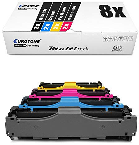 Eurotone 8X Toner im Set kompatibel für HP Color Laserjet Pro MFP M454dn M454dw M454fw M454nw ersetzt W2030X-33X 415X [ohne Füllstandsanzeige]