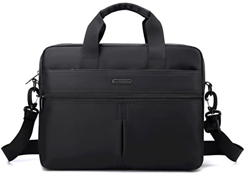SPAHER 14 Zoll Laptoptasche Herrentasche Zum Umhängen Umhängetasche Männer Schultertasche Arbeitstasche Aktentasche Messenger Bag Kuriertasche Collegetasche Studententasche Schwarz