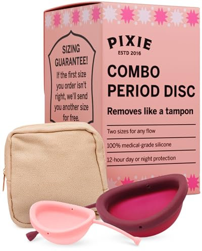 2 Menstrual Discs - No Metals or Toxins - 100% Medical-Grade Silicone - Ranked 1 for Most Soft Reusable Period Disc - Removes Like a Tampon - Wear 12 Hours - Capacity of 3 and 7 Tampons