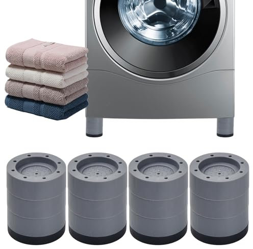 4 Stück Waschmaschine Füße Pad Fußpolster, Antivibrationsmatte 8cm Stark, Vibration Dämpfer Gummi, Waschmaschinenunterlage für Waschmaschinen und Trockner (8cm)