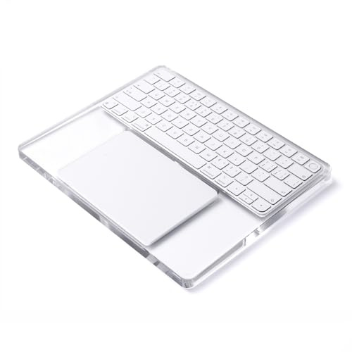 LINKEET Soporte acrílico para Teclado Apple Magic y Trackpad Gen 3/2, Teclado Compacto Mac Transparente y Bandeja de Soporte para Panel táctil, Elevador estabilizador ergonómico para Escribir