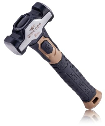 Spec Ops Tools Drilling Hammer, 2 lb Sledge hammer with Bi-Material Shock Absorbing & Vibration Dampening Handle, 3% Donated to Veteran Black/Tan