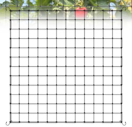 Sprifityy Red de Tienda de Cultivo,Malla elástica con 4 Ganchos,Red de Soporte de Plantas para Verduras(120 x 120 cm),para Verduras,Frutas,Flores
