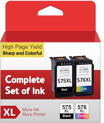575 576 XL Patronen, Kompatibel für Original Canon Druckerpatronen 575 576, PG-575/CL-576 XL Tintenpatronen (Schwarz Farbe), Druckertinte 575 576 für Pixma TS3550i TS3551i TS3750i TR4750i TR4751