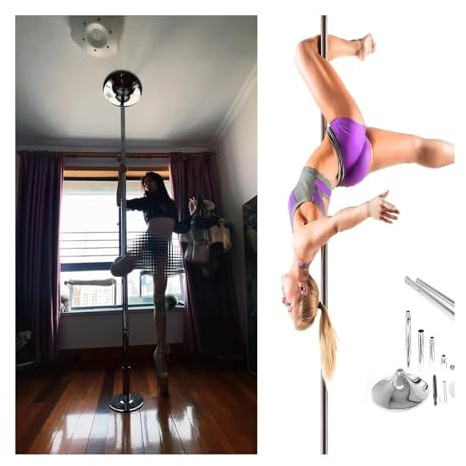 Barra pole dance Poste de baile for el hogar resistente, poste de baile estático giratorio de 300 cm de alto for barra de fiesta en el club en casa, kit de poste de baile extraíble de 45 mm(3.2M-3.4M(