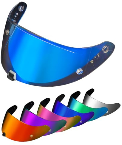 PSLER Visiera per Casco per EXO 520 1400 R1 Visiera Colorata per Scorpion EXO 391 520 1400 R1,Protezione UV per Moto Accessori di Ricambio per Visiera Protettiva(Blu Trasparente)