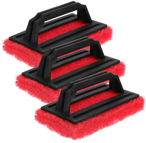 OKUMEYR Accesorios de serigrafía 3 almohadillas de fregado con esquinas redondeadas, rojo, resistentes a grietas para limpieza en impresión gráfica