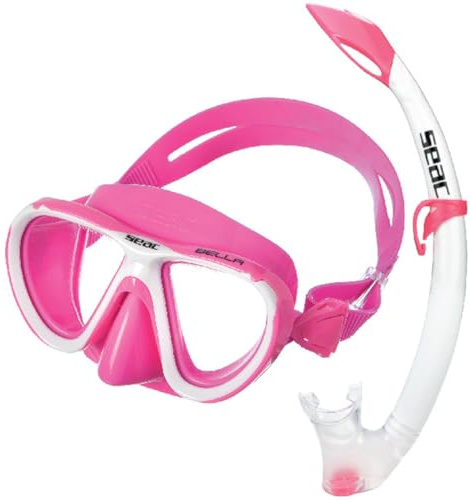 SEAC Set Bella Color, Diving mask and Snorkel Set for Kids, Pink, Junior (0890052680000A)