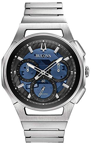 Bulova Herren Chronograph mit Edelstahlarmband, Gehäusedurchmesser: 41 mm, 96A205