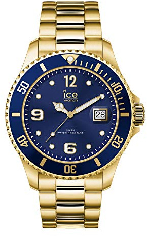 Ice-Watch - ICE steel Gold blue - Gold Herren/Unisexuhr mit Metallarmband - 016761 (Medium)