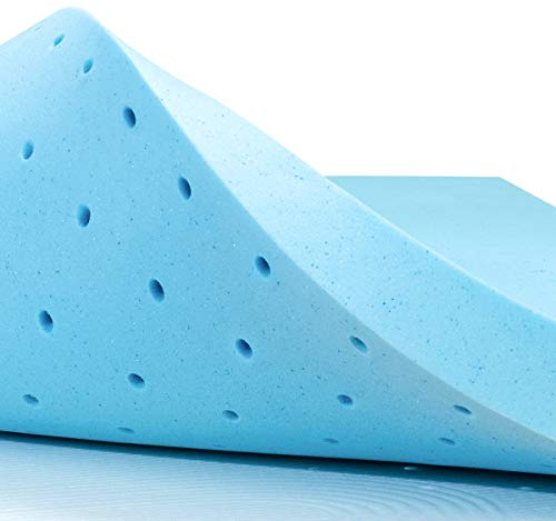 subrtex Topper per materasso in memory foam, singolo, 6 pollici in schiuma infusa gel per alleviare la pressione (90 x 190 x 5 cm)