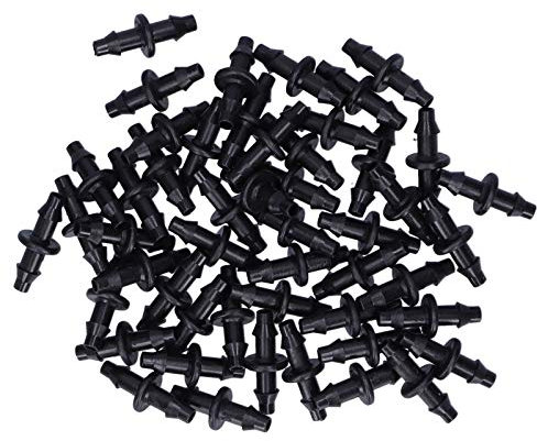100 Pezzi Connettori per Irrigazione a Goccia, Connettore Diritto per 4mm / 7mm Tubi da Irrigazione di Elementi Agricoli, per Aiuole, Fattorie, Prati, Giardinaggio In Serra e Irrigazione Agricola