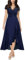 MIUSOL Women's Elegant V-Neck Lace Evening Formal Party Wedding Guest Long Dress (XX-Large, Navy Blue)