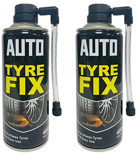 STOREX 400ML QUICK FIX CAR ECEMERGENCY FLAT TYRE INFLATE PUNCTURE REPAIR KIT SPRAY HANDY (2)