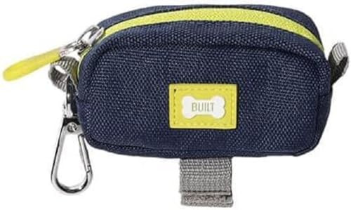 BUILT PET NightSafe Soporte para bolsas de excrementos y dispensador de golosinas, clips para llevar para pasear al perro, bolsa de transporte doble manos libres con 2 compartimentos para sacos de